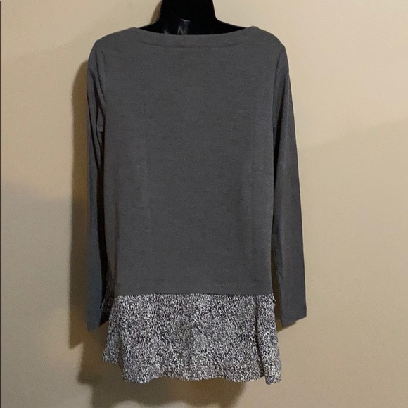 NWT Loft Leopard Print Mixed Media Shirttail Top S - Picture 4 of 6